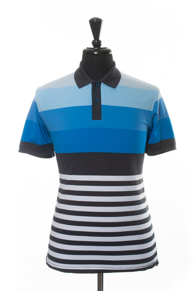 G-Fore Blue Striped Golf Shirt