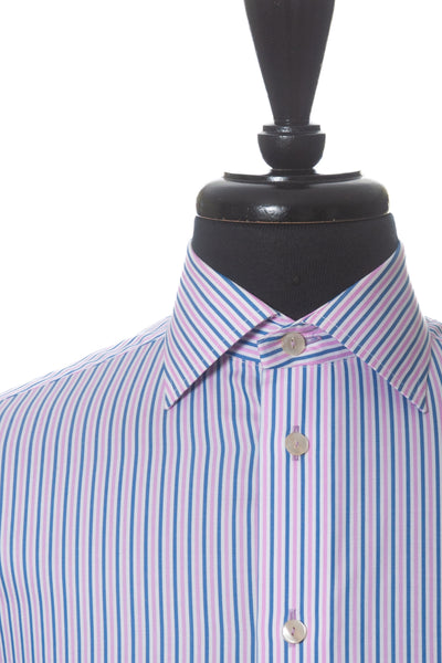 Eton Blue and Pink Striped Contemporary Fit Shirt