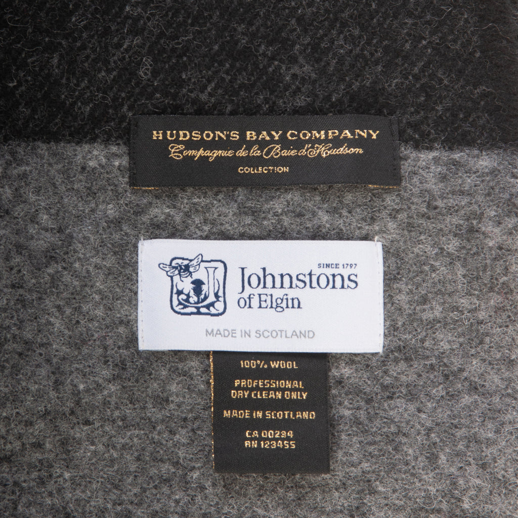 Johnstons of Elgin for Hudson’s Bay Grey Striped Wool Scarf