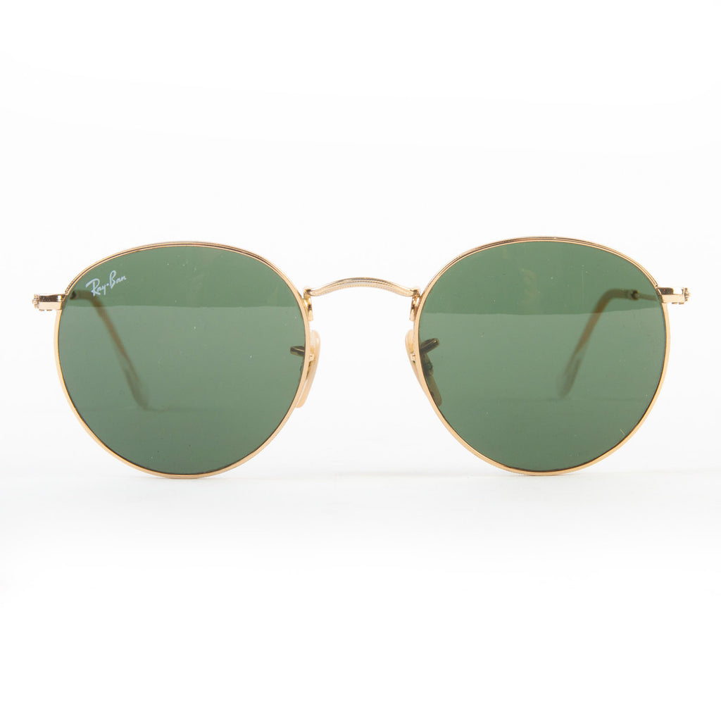 Ray-Ban Gold Rimmed Round Metal Sunglasses