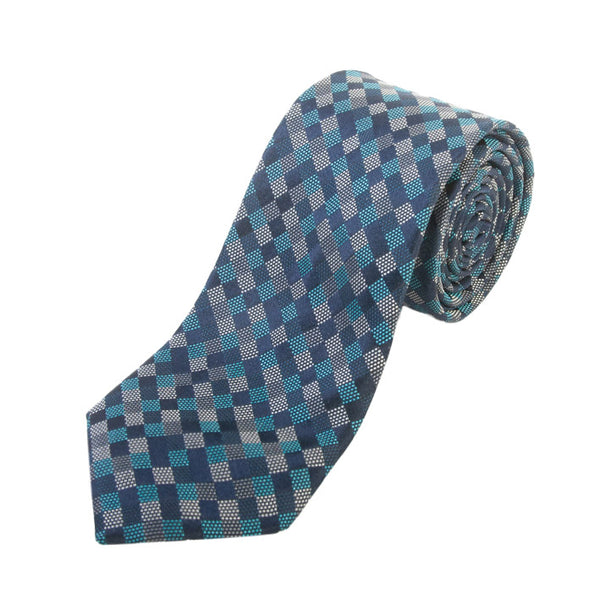 Lanvin Blue Basketweave Patterned Tie