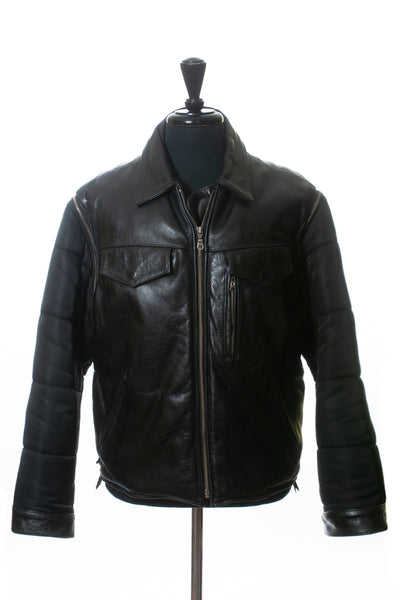 Avirex Black Leather Bomber Jacket
