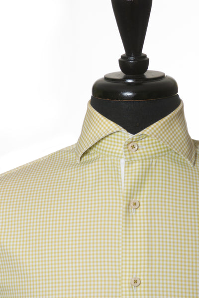 Stenstroms Green Gingham Check Fitted Body Dress Shirt