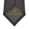 Canali 1934 Brown on Deep Slate Blue Geometric Print Tie