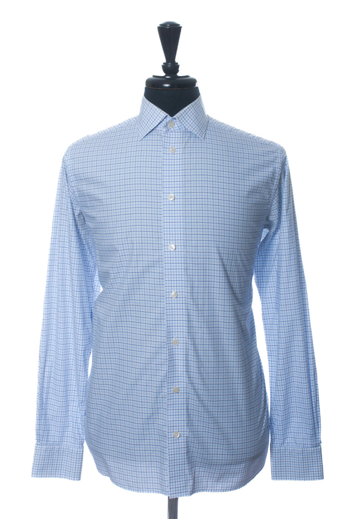 Eton Blue Check Contemporary Fit Dress Shirt