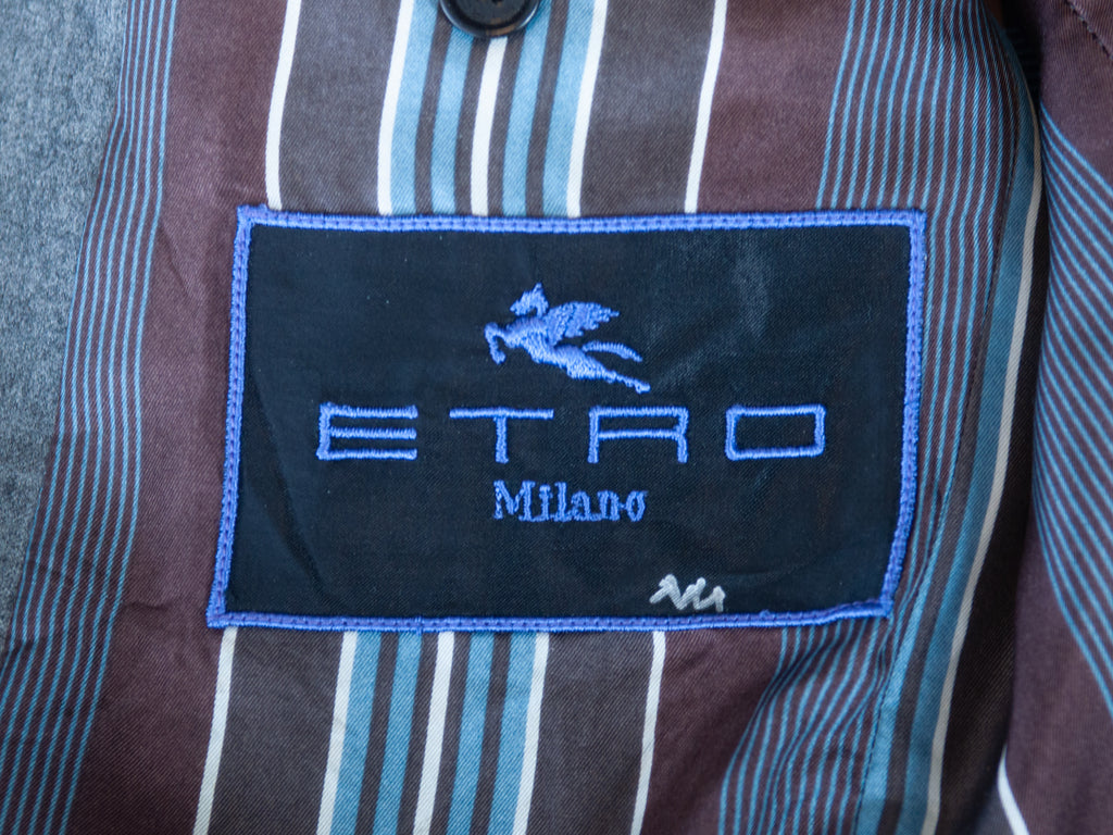 Etro Grey Wool Flannel Blazer
