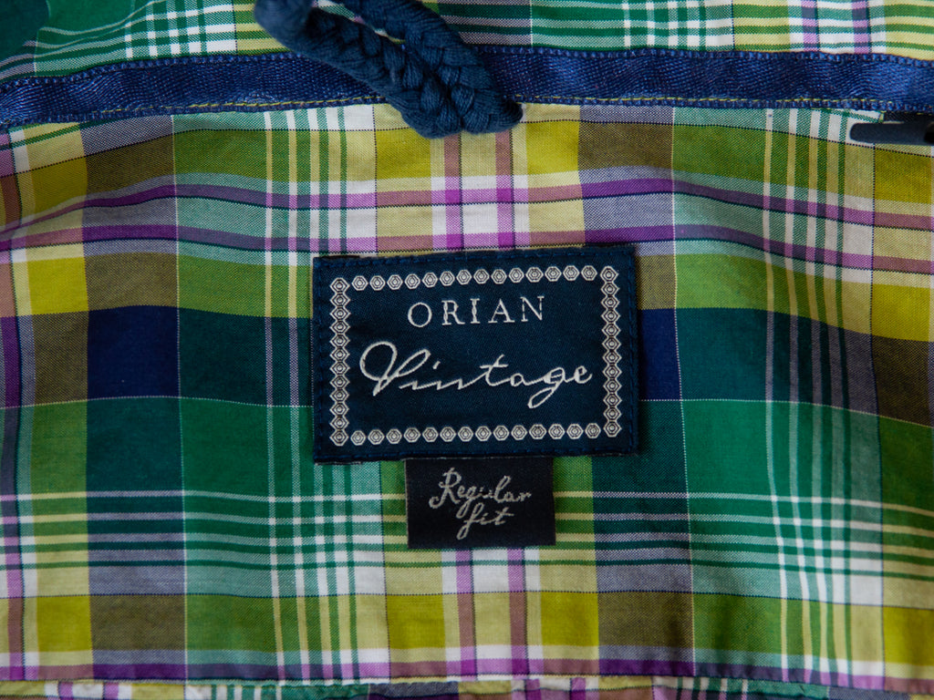 Orian Vintage Green Plaid Regular Fit Shirt Large