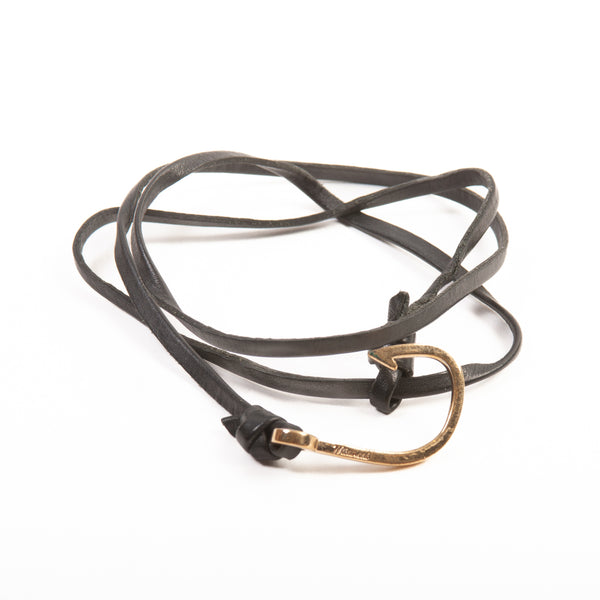 Miansai Black Leather Hook Bracelet