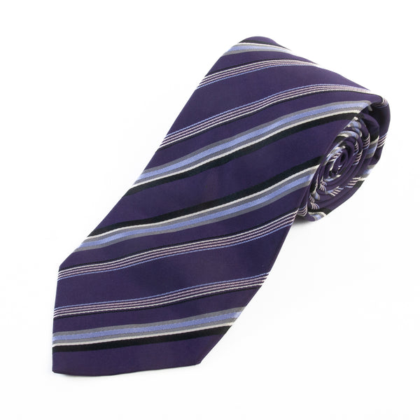 Giorgio Armani Purple Striped Silk Tie