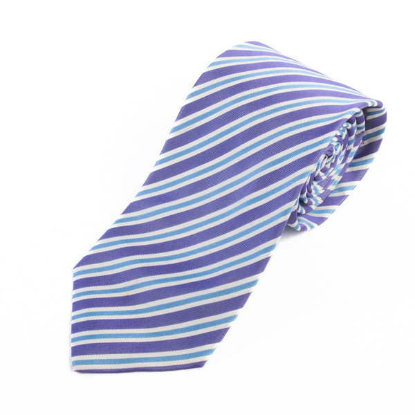 Hugo Boss Purple Striped Silk Tie
