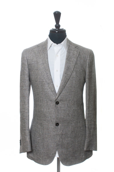 SuitSupply Grey Linen Hopsack Havana Blazer