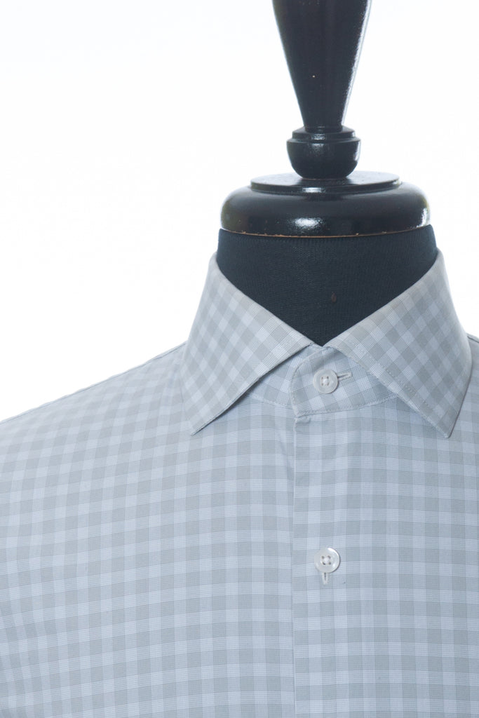 Proper Cloth Grey Check Dress Shirt