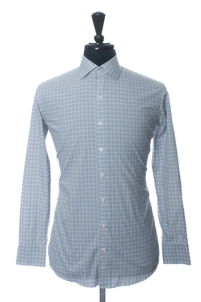 Proper Cloth Grey Check Dress Shirt