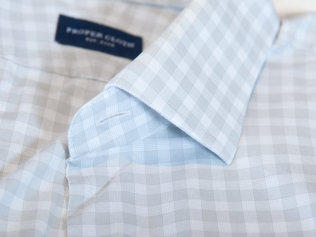 Proper Cloth Grey Check Dress Shirt