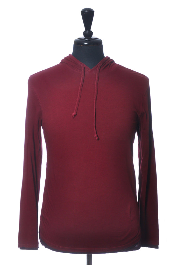Vince Deep Red Pima Cotton Hoodie