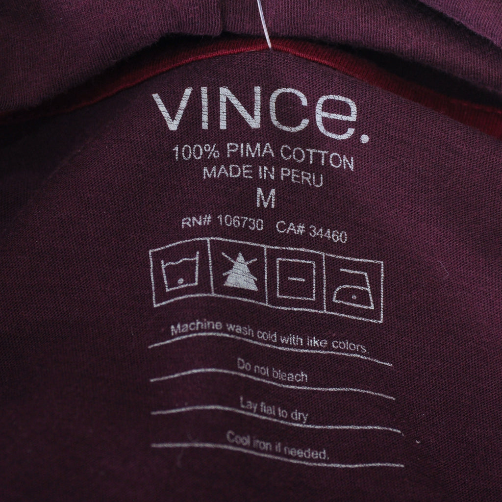 Vince Deep Red Pima Cotton Hoodie