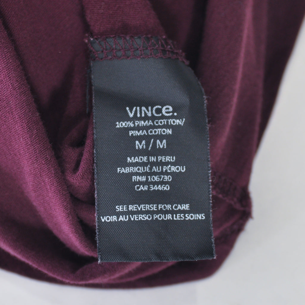 Vince Deep Red Pima Cotton Hoodie