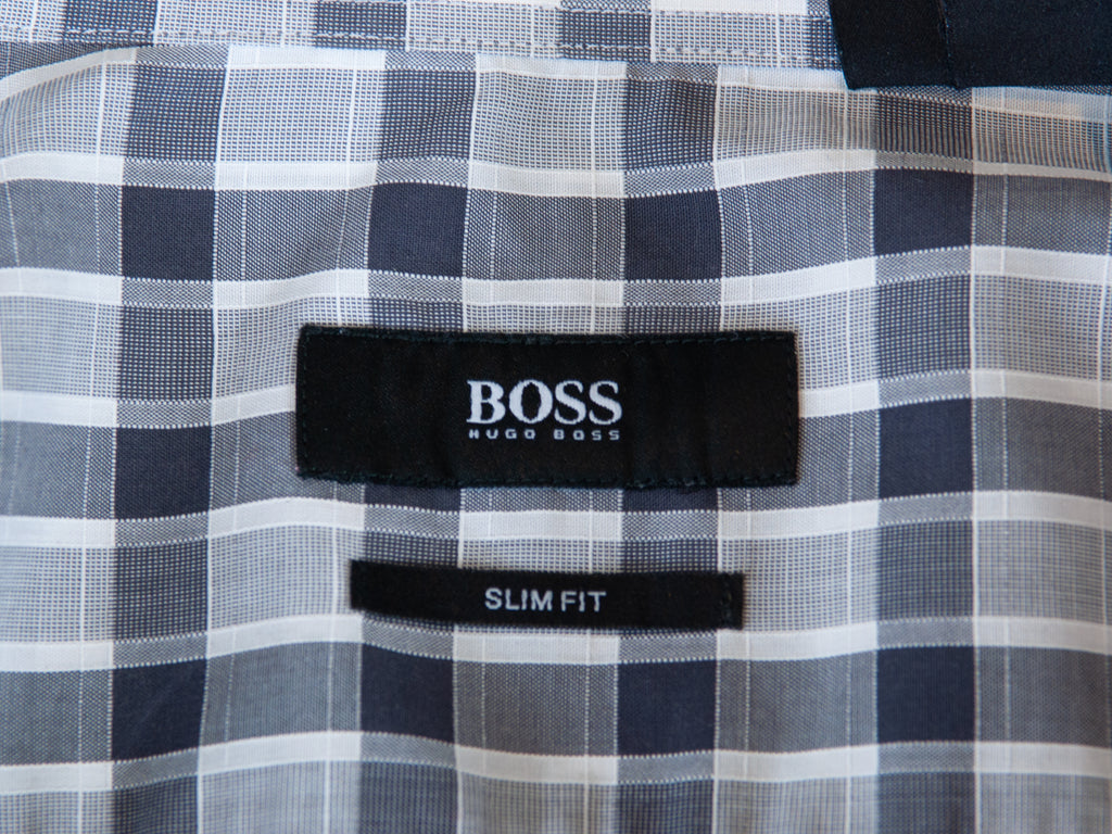 Hugo Boss Grey Check Slim Fit Jaron Shirt