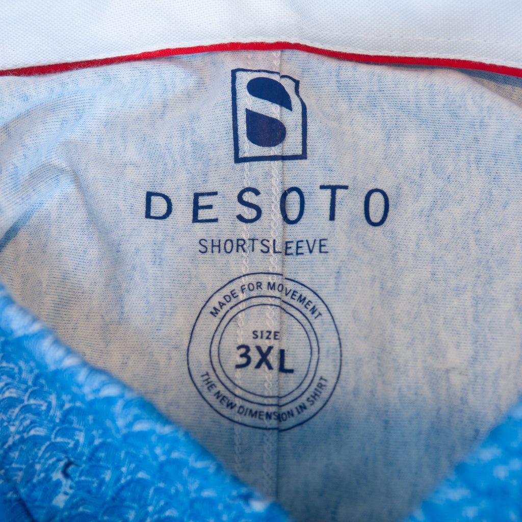 Desoto Blue Surf Print Short Sleeve Shirt