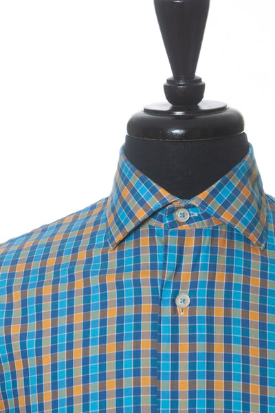 Robert Talbott Blue and Yellow Check Shirt