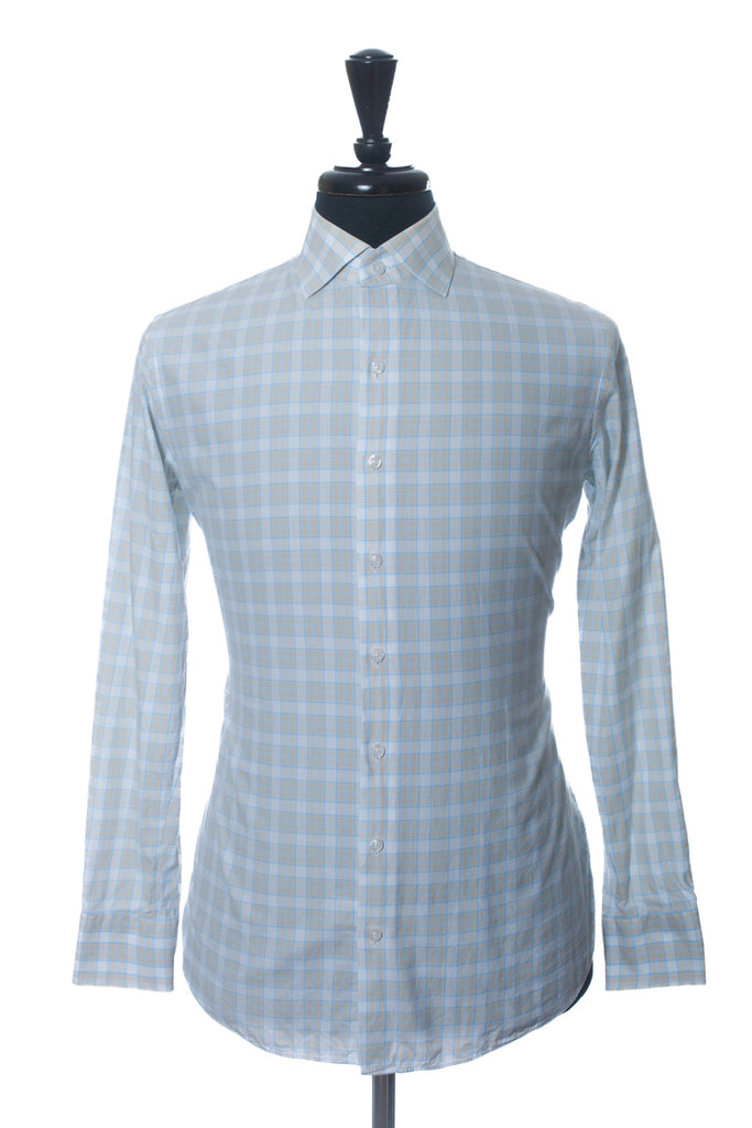 Proper Cloth Brown Check Dress Shirt