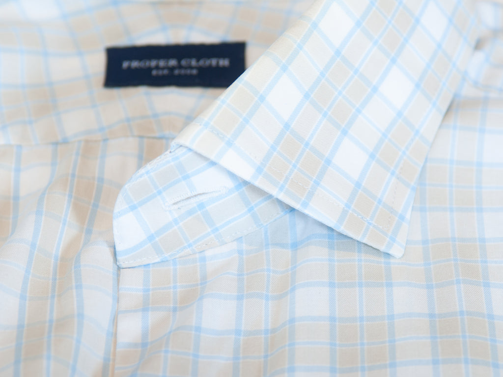 Proper Cloth Brown Check Dress Shirt