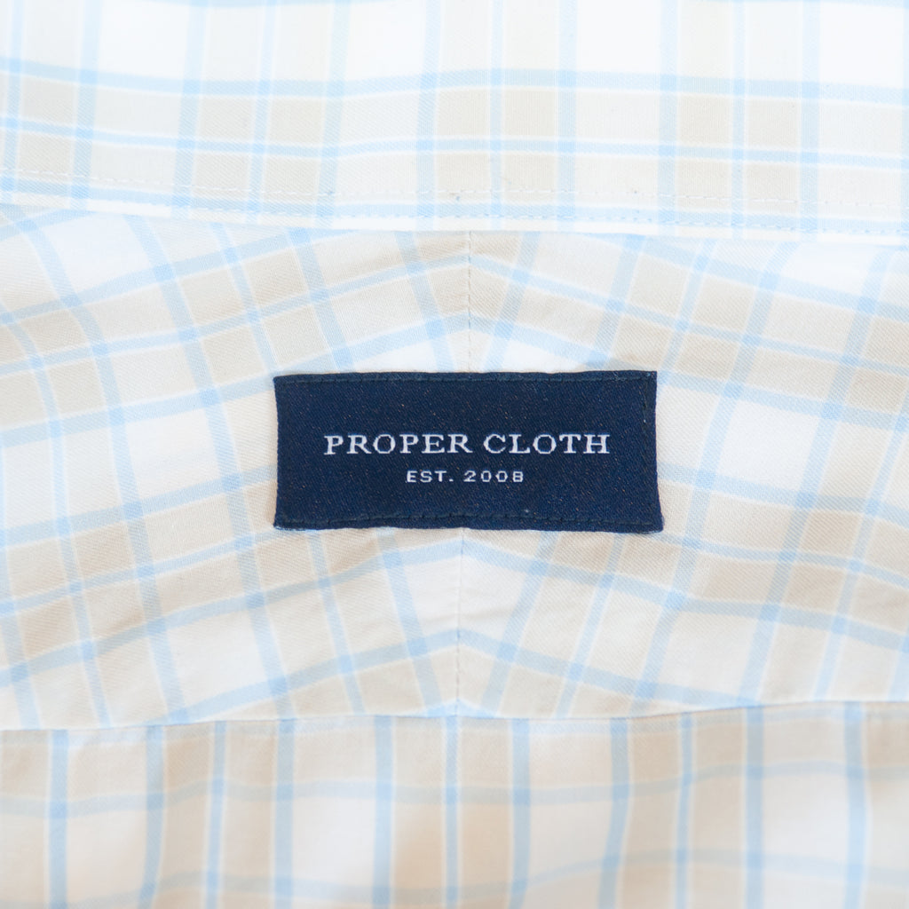 Proper Cloth Brown Check Dress Shirt