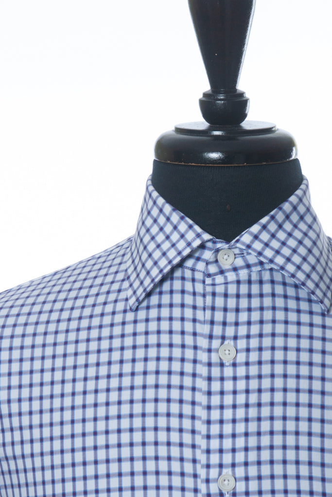Canali Purple Graph Check Dress Shirt