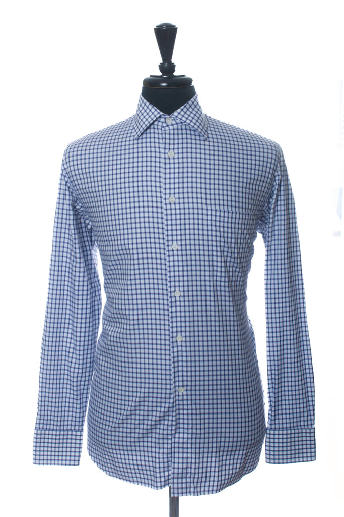 Canali Purple Graph Check Dress Shirt