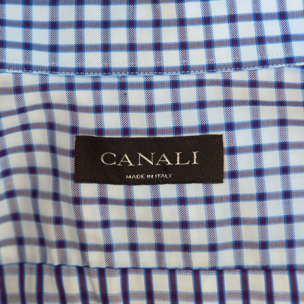 Canali Purple Graph Check Dress Shirt