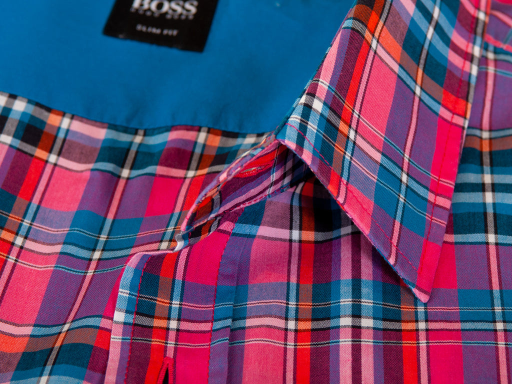 Hugo Boss Pink Check Slim Fit Shirt