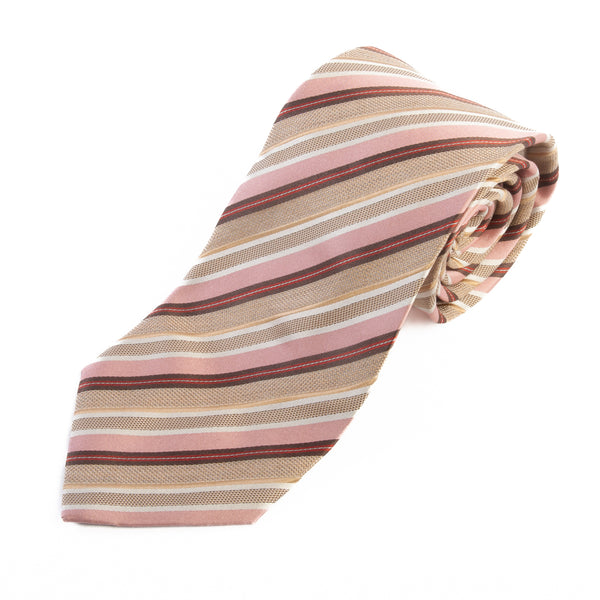 Hugo Boss Pink on Brown Striped Tie