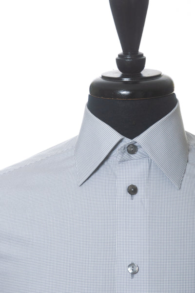 Eton Grey Micro Graph Check Contemporary Fit Shirt
