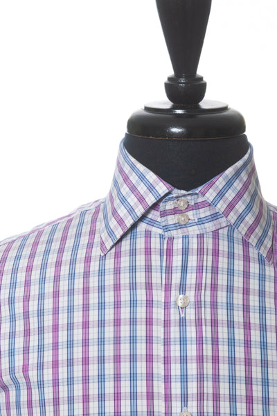 Etro Purple and Blue Check Shirt