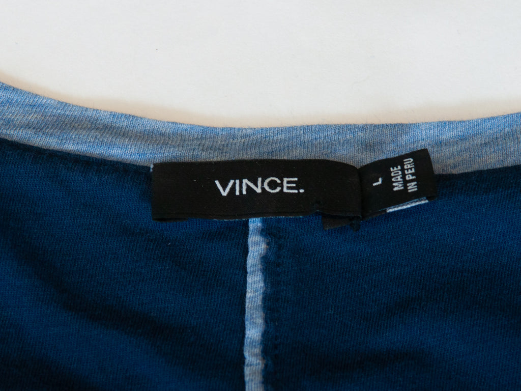 Vince Blue Pima Cotton Long Sleeve T-Shirt