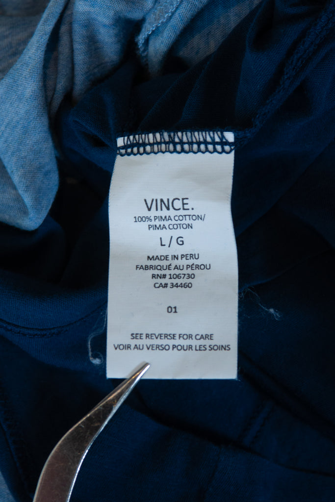 Vince Blue Pima Cotton Long Sleeve T-Shirt