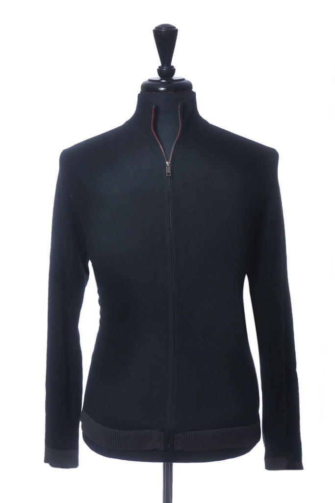 Strellson Black Slim Fit Full Zip Sweater