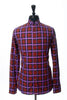 Duchamp Orange and Lilac Plaid Slim Fit Shirt