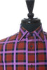 Duchamp Orange and Lilac Plaid Slim Fit Shirt