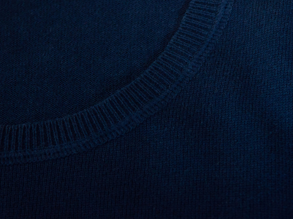 Filippa K Navy and Black Color Block Crew Neck Sweater