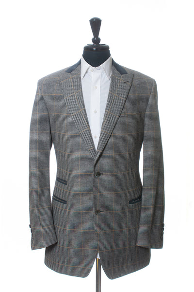 Sam Abouhassan Grey Check Zegna Trofeo Cashmere Blazer