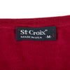 St Croix Deep Red Argyle Knit V-Neck Sweater