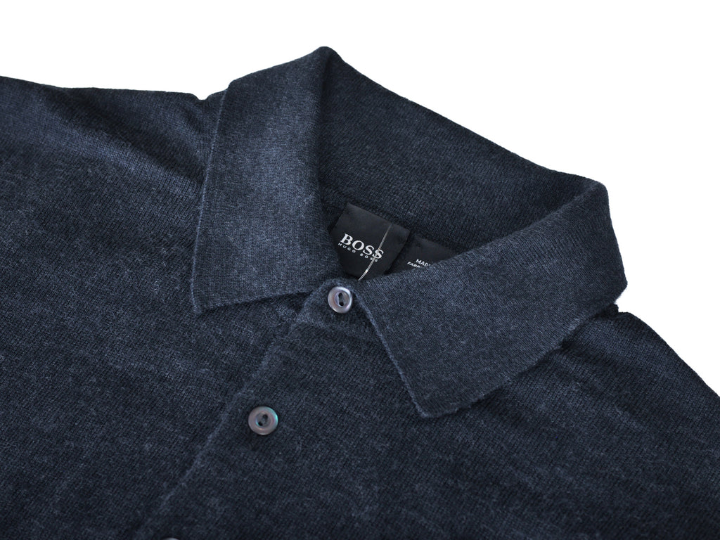 Hugo Boss Grey Augusto Collared Knit