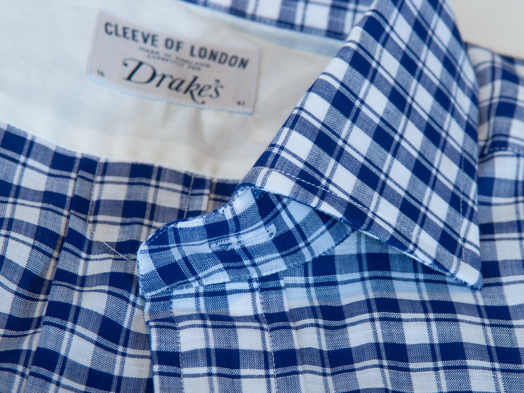 Drake’s Cleeve of London Blue Check Shirt