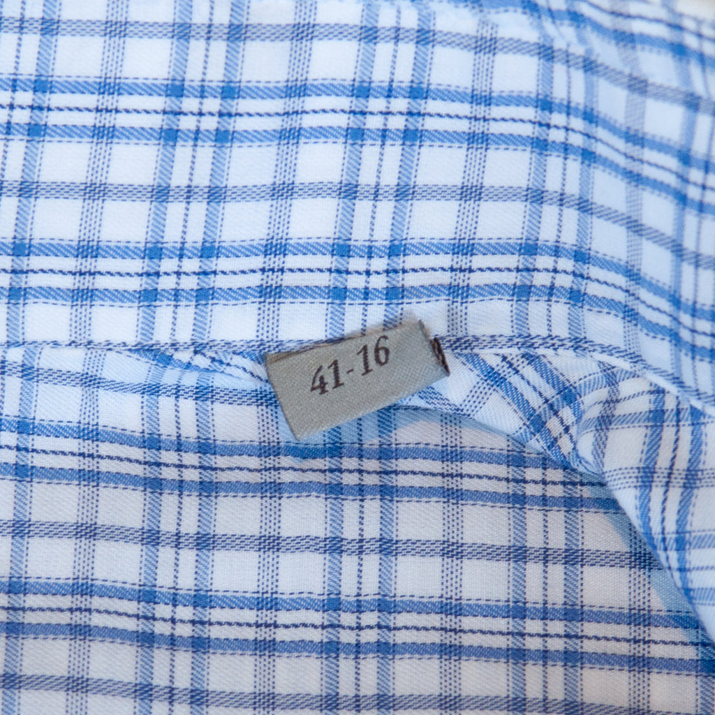 Canali 1934 Blue Check Cotton Dress Shirt
