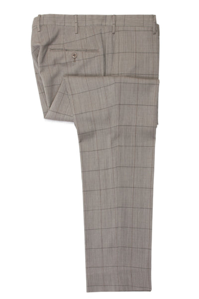 Incotex Sand Brown Check Regular Fit Pattern39 Pants