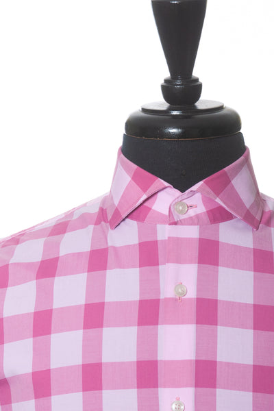 Hugo Boss Pink Check Slim Fit Jason Dress Shirt