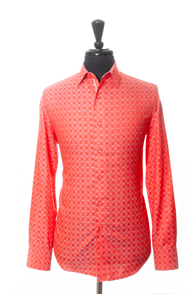 Robert Graham Bold Orange Print Classic Fit Shirt