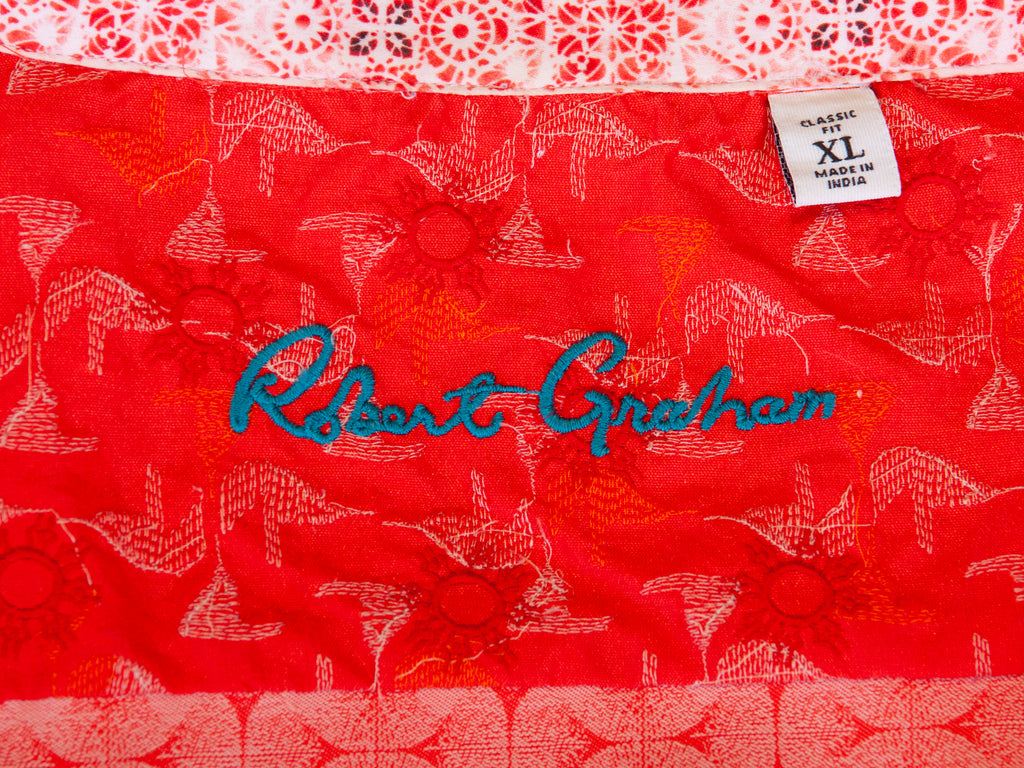 Robert Graham Bold Orange Print Classic Fit Shirt