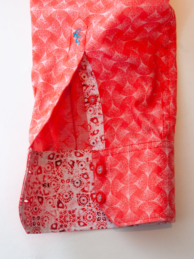 Robert Graham Bold Orange Print Classic Fit Shirt